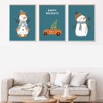 Set božićnih plakata "Zimska idila"