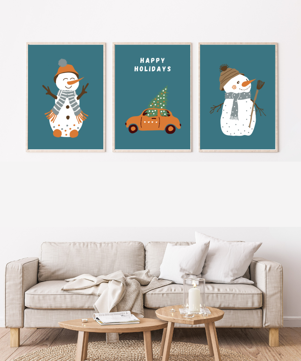 Set božićnih plakata "Zimska idila" Set božićnih plakata "Zimska idila"