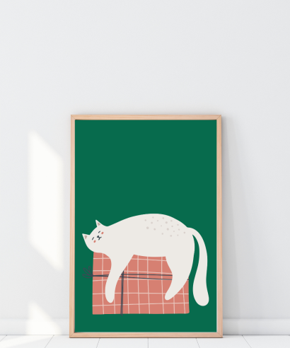 Božićni plakat mačka na poklonu - Princeza.hr