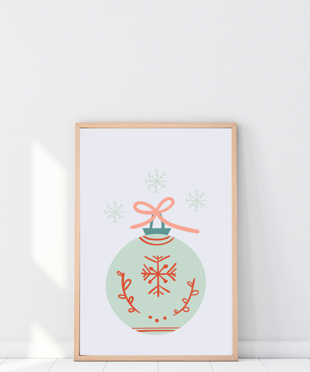 Set plakata "Holly Jolly" - kugla Set plakata "Holly Jolly" - kugla