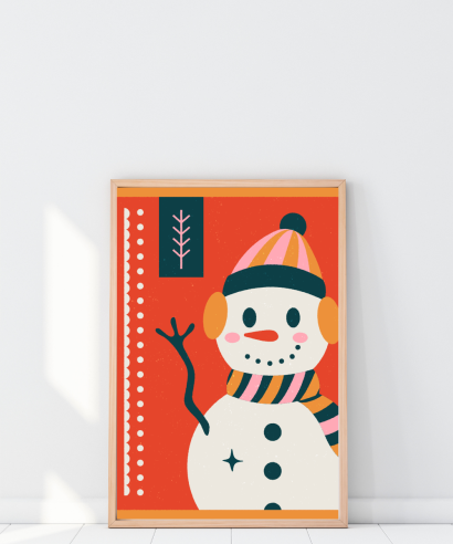 Božićni plakat Veseli snjegović - Princeza.hr