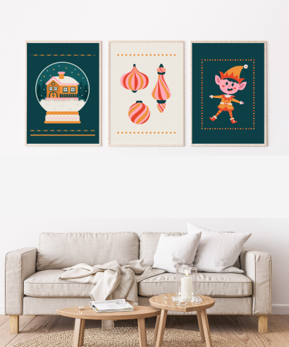 Set božićnih plakata "Vilenjakova radost"