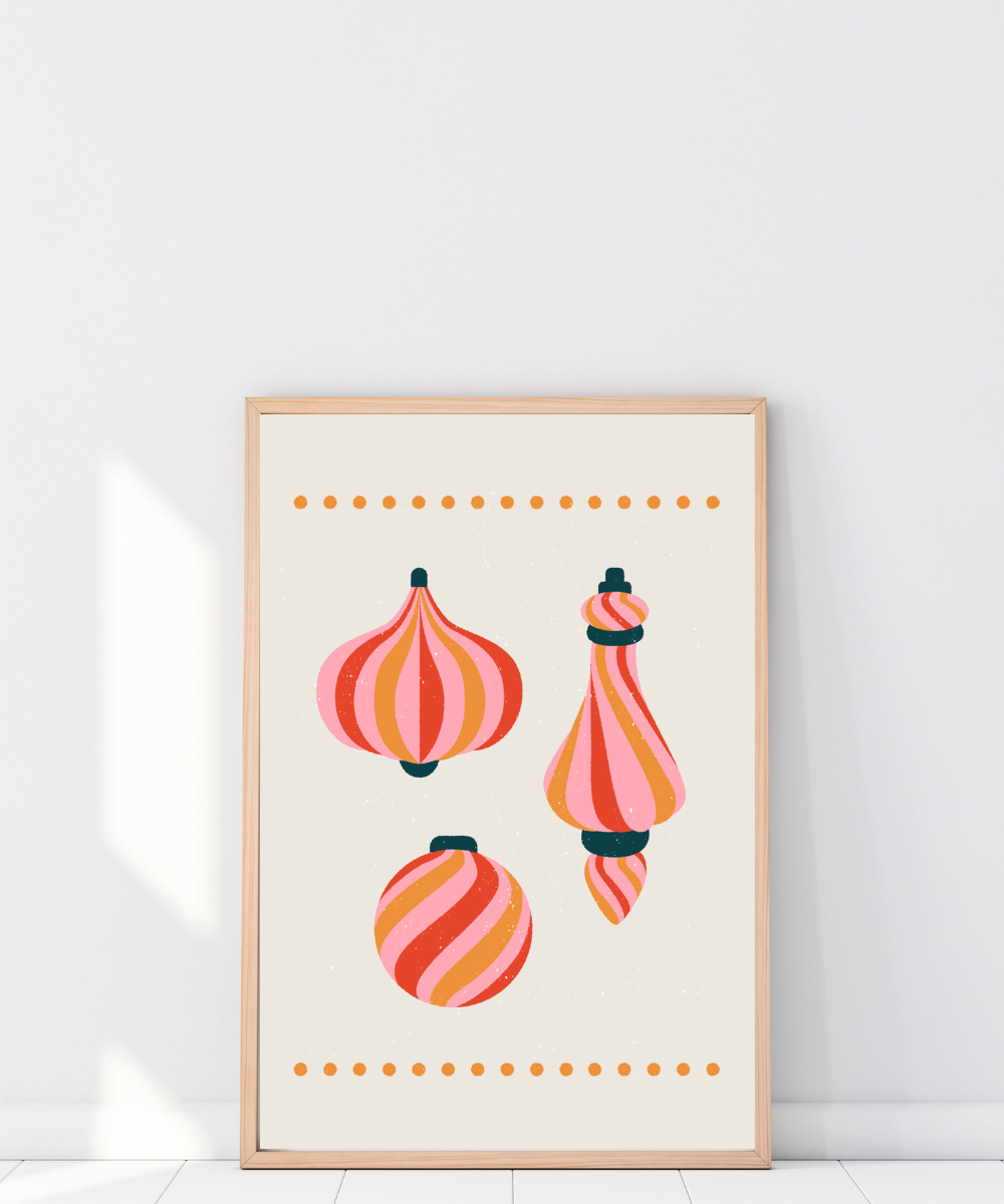 Božićni plakat Retro ukrasi - Princeza.hr Božićni plakat Retro ukrasi - Princeza.hr