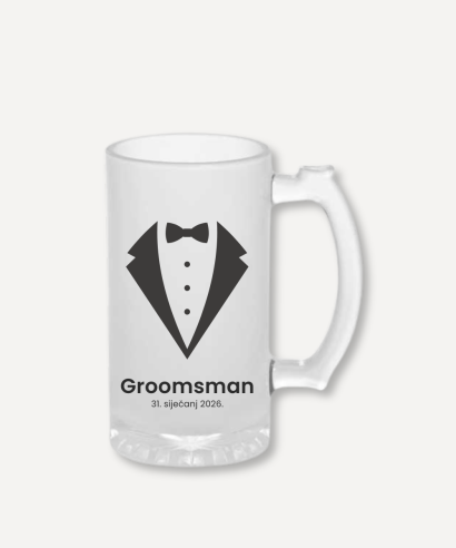 Personalizirana krigla "Groomsman" s datumom