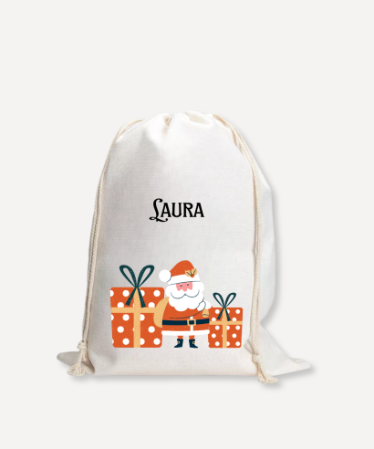 Platnena vrećiza za poklone - Veseli Djed Božićnjak